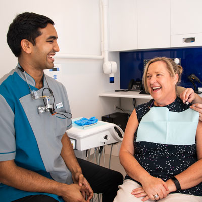 woman and dentist