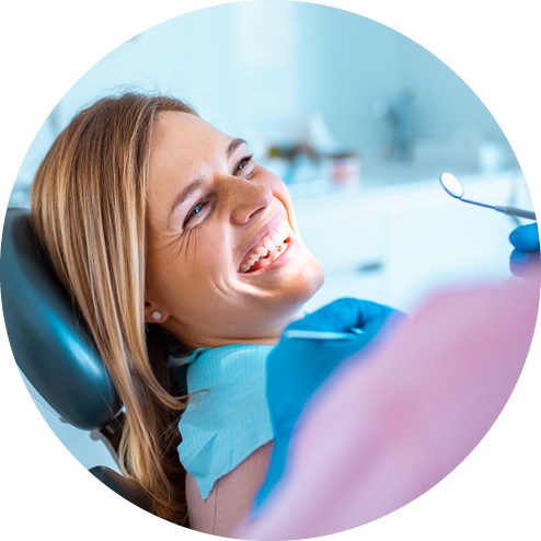 woman on chair smiling