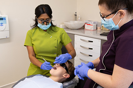 child in dental chair