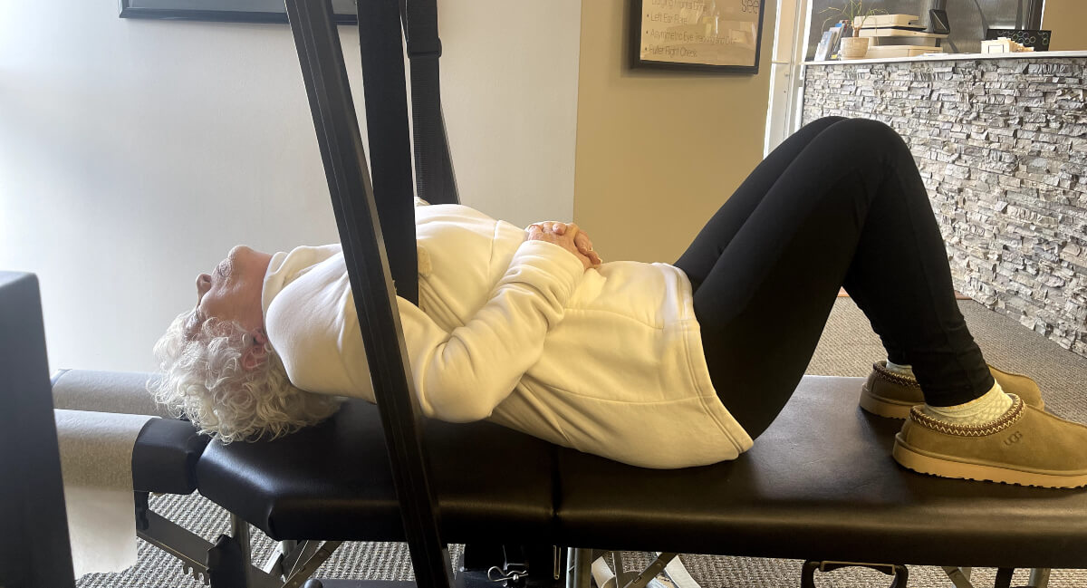 Female patient treated with chiropractic biophysics