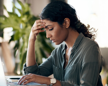 Woman with forward head posture