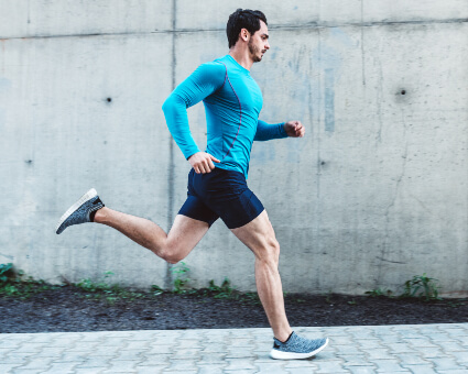 Male athlete running