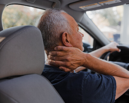 Man with whiplash injury