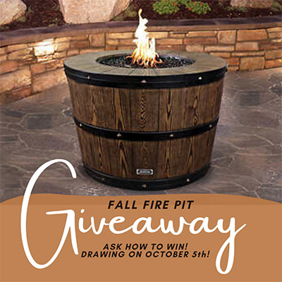 fire pit giveaway flyer