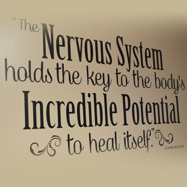Sign on wall at Healing Hands Chiropractic