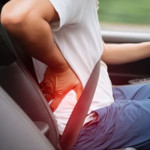 Man with back pain after a car accident