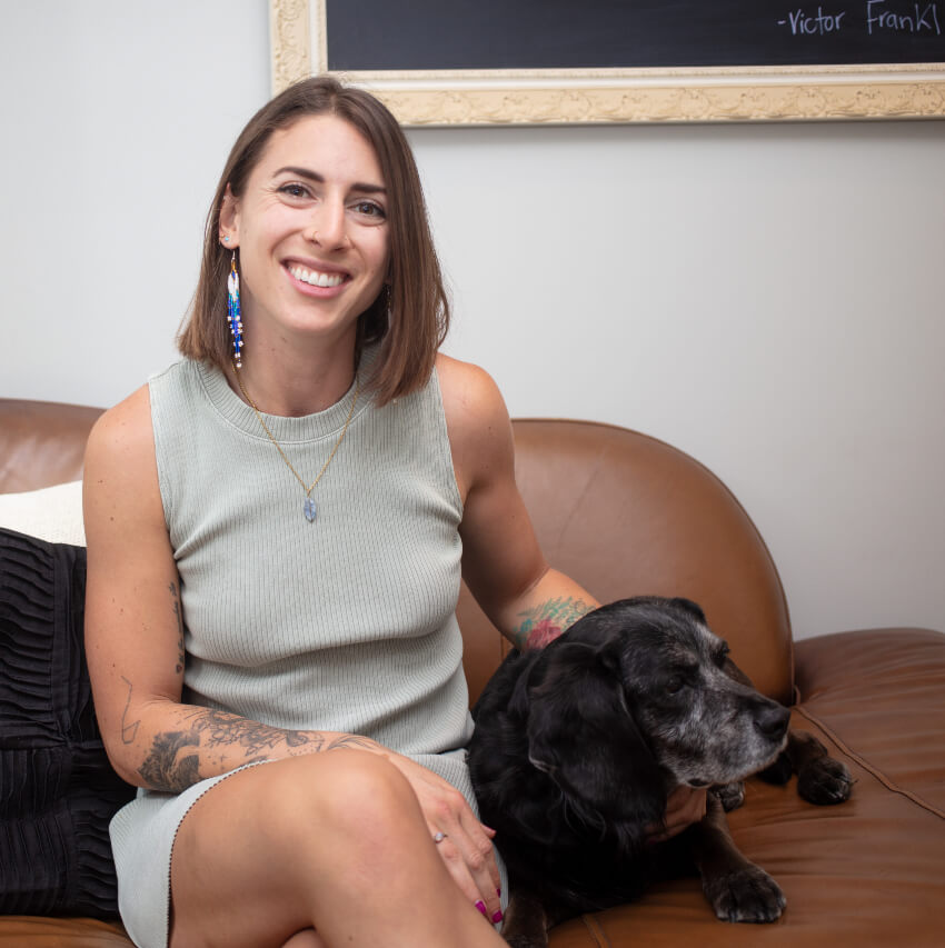 Natalie and dog