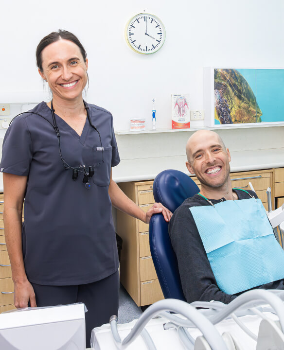 Chiropractor and patient