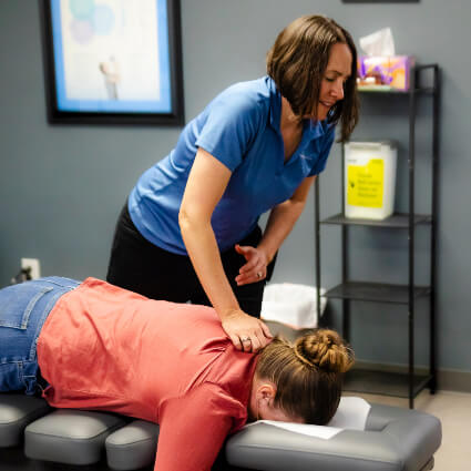 patient on adjusting table
