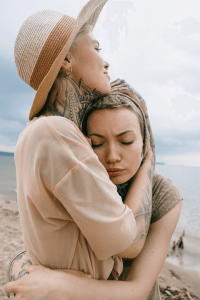 two women embracing