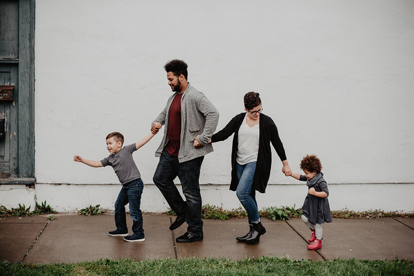 Family holding hands