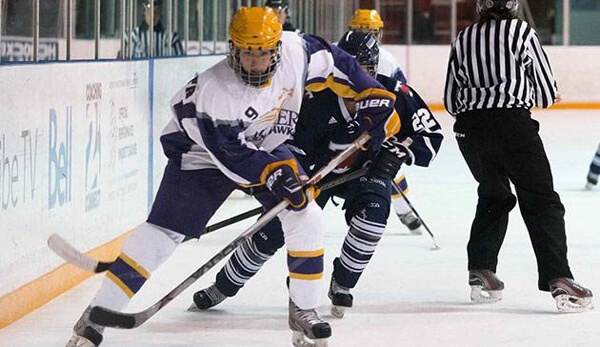 Stephen Hooper playing hockey