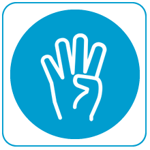 hand holding up 4 fingers