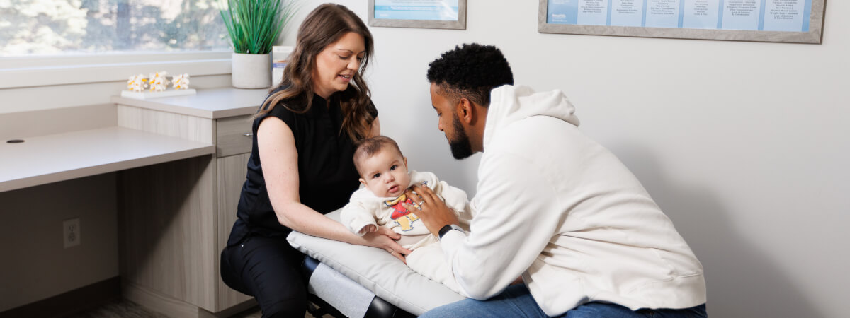 Woodbury chiropractor adjusting a baby