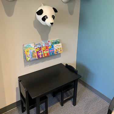 Reception area for kids