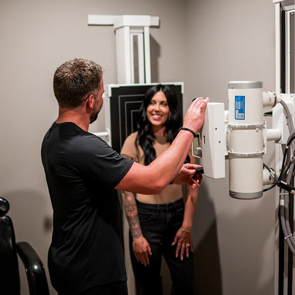 man getting xray