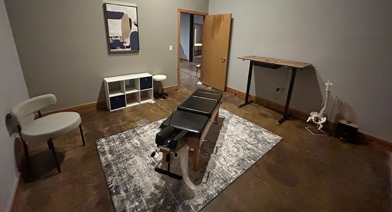 Chiropractic care treatment room