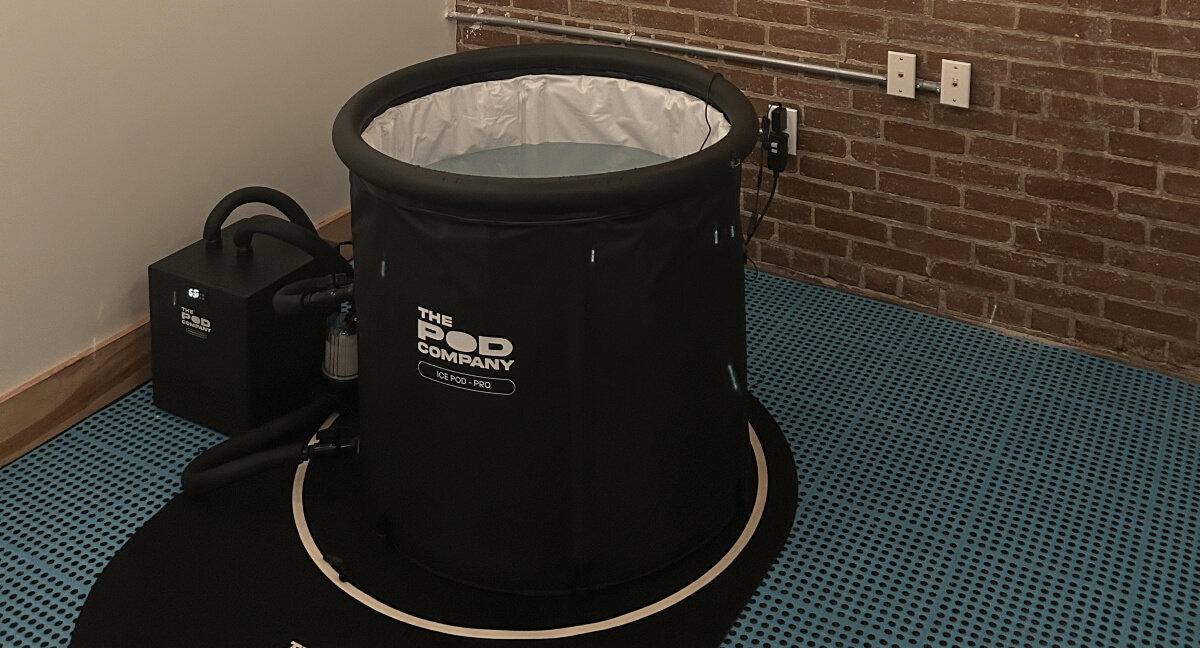 Close-up view of Cold therapy tub