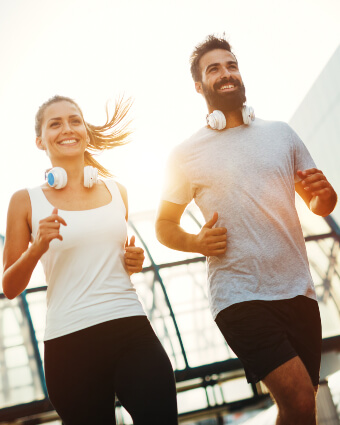 Man and woman jogging