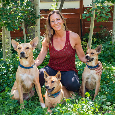 Nikki with her dogs