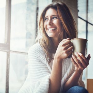 woman enjoying cofffee