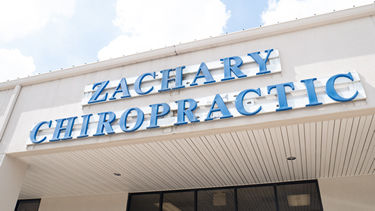 Zachary Chiropractic Clinic building sign