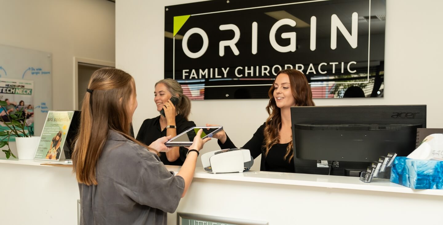 patient at the reception