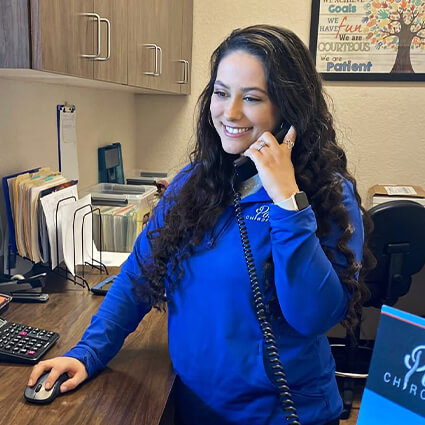 receptionist smiling