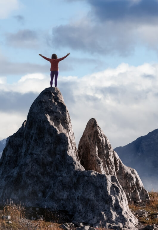 Person at the mountain peak