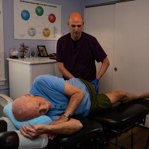 Leg adjustment male patient