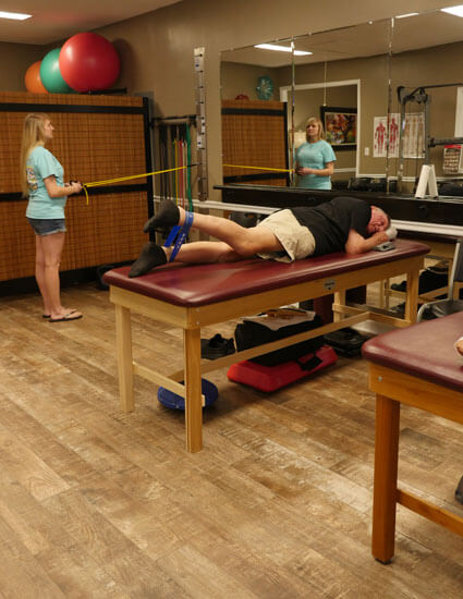 Patient doing core excersises