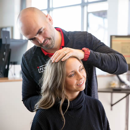 adjusting woman neck