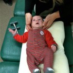 baby being adjusted