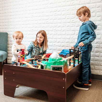 Children playing in waiting room