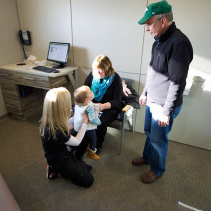 Dr. Townley meeting with patients