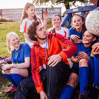 Group of soccer girls