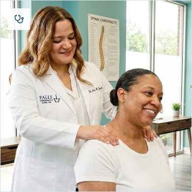 Doctor massaging patient