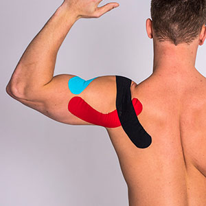 rock tape on a shoulder