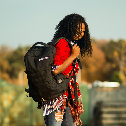 woman backpack