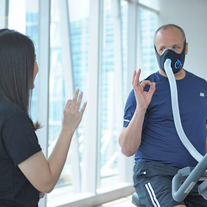 Man receiving oxygen therapy