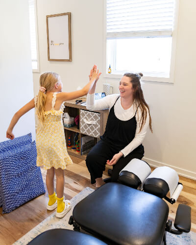 High five with child