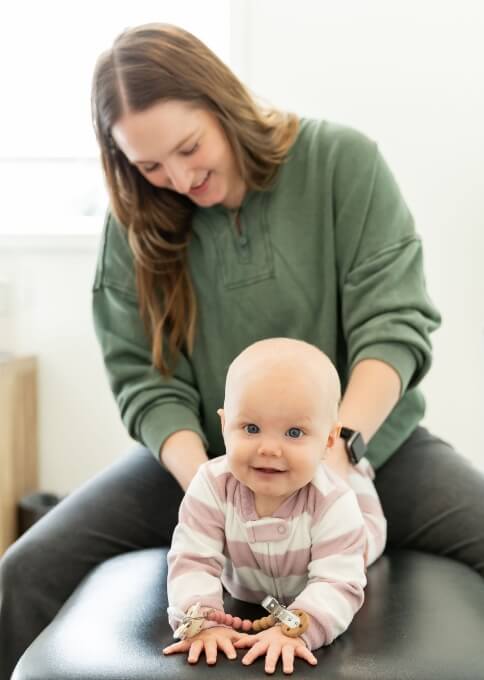 happy baby getting adjusted