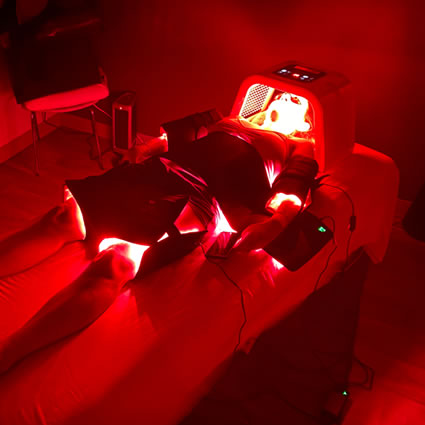 Red light therapy session