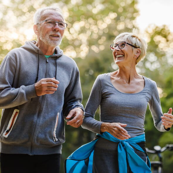 Old Couple jogging