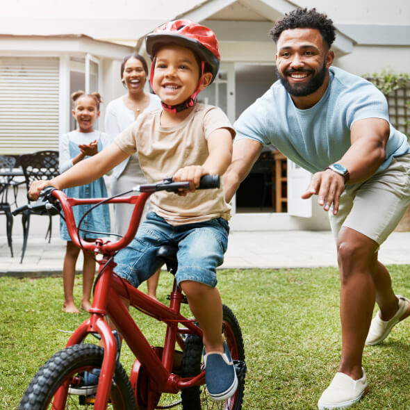 Boy biking