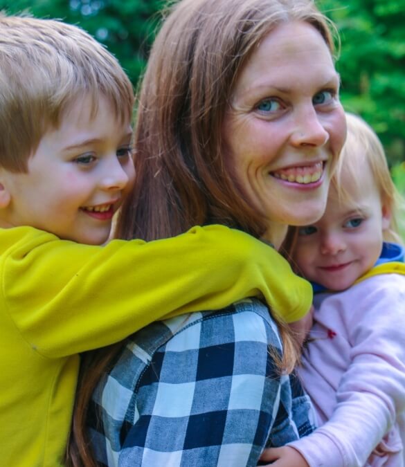Dr. Alyssa with two young children