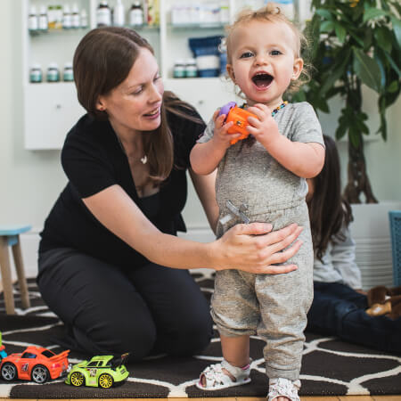 Guelph chiropractor Dr Alyssa Shepherd adjusting a pediatric patient