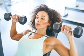 woman lifting weights