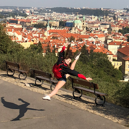 Athlete jumping in air