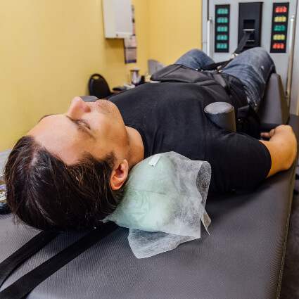 Male patient in Spinal Decompression Therapy session